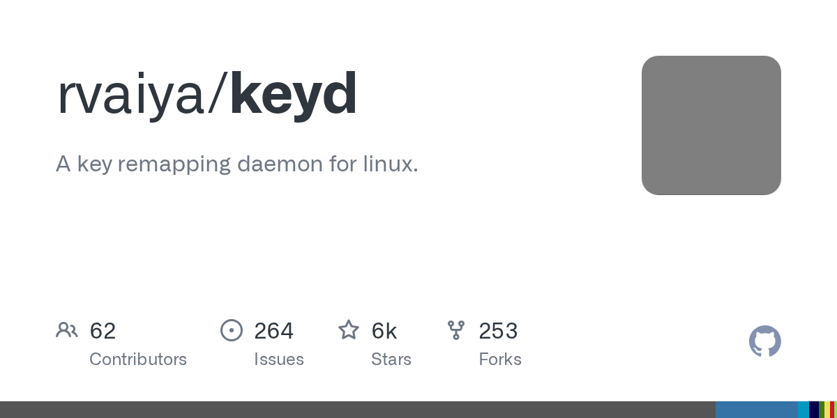 GitHub - rvaiya/keyd: A key remapping daemon for linux.